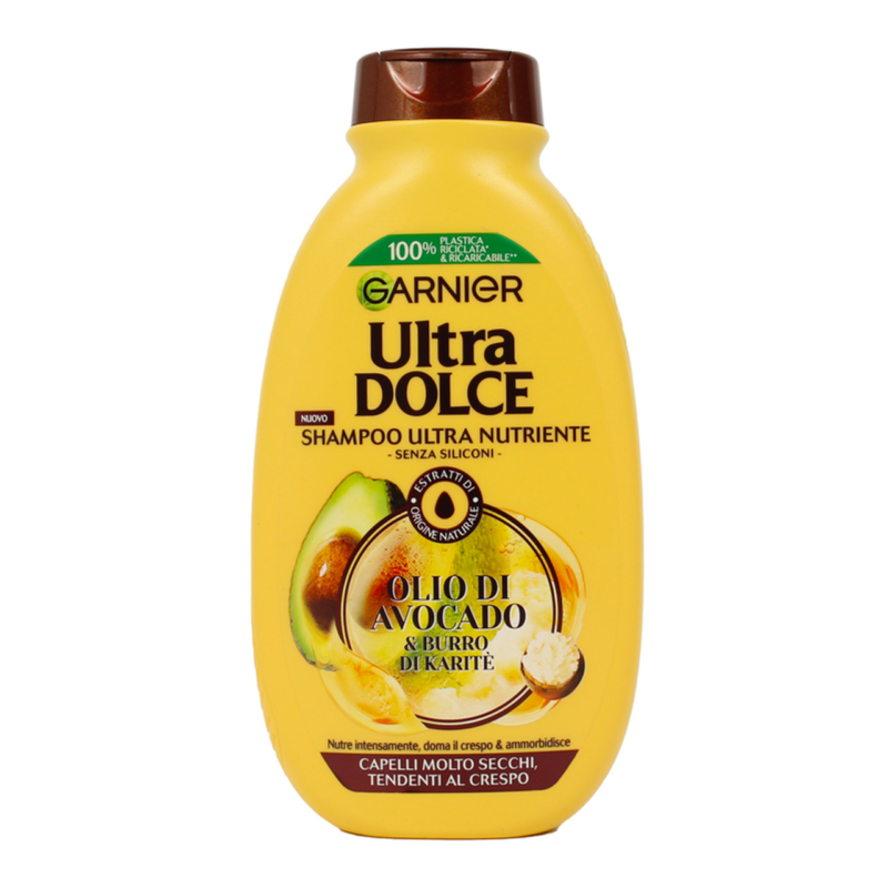 GARNIER ULTRA DOLCE SHAMPOO OLIO DI AVOCADO  PER CAPELLI MOLTO SECCHI TENDENTI AL CRESPO