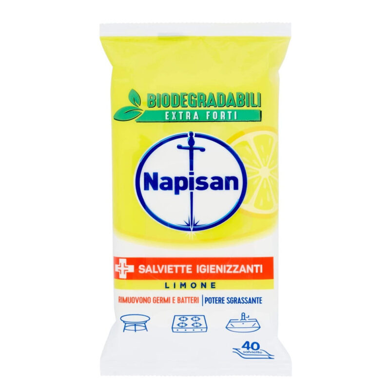 NAPISAN SALVIETTE DISINFETTANTI SGRASSANTI BIODEGRADABILI E COMPOSTABILI