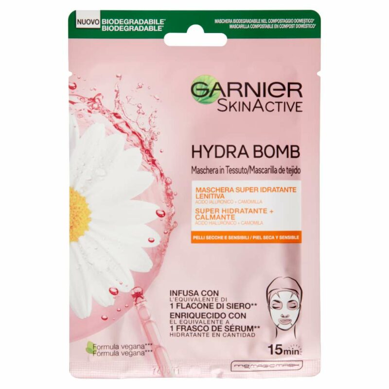 GARNIER HYDRA BOMB MASCHERA VISO IN TESSUTO IDRATANTE E LENITIVA