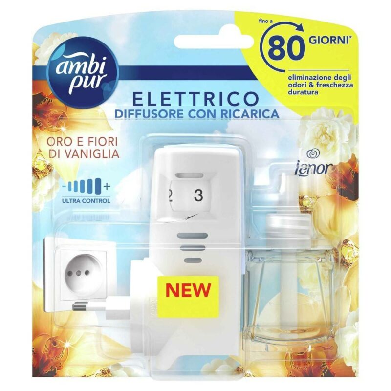 AMBI PUR KIT DIFFUSORE ELETTRICO BASE RICARICA ORO E FIORI DI VANIGLIA
