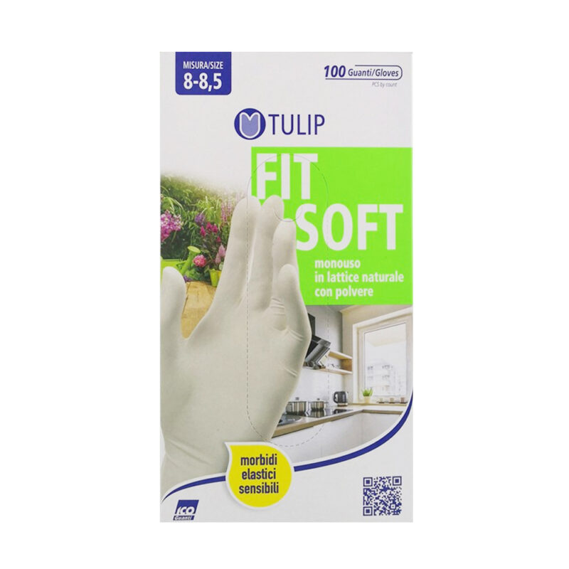 TULIP GUANTI IN LATTICE NATURALE CON POLVERE 8-8,5